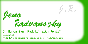 jeno radvanszky business card